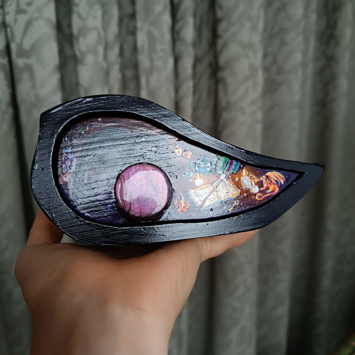 "Magic Halloween". Jewelry box for your secrets and trinkets 🐈‍⬛🐉🔮