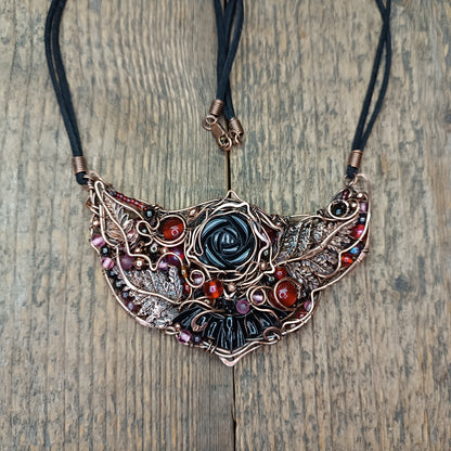 Dark rose statement necklace