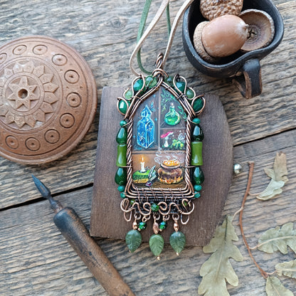 "Forest shaman"🌿🦊Wearable art necklace.