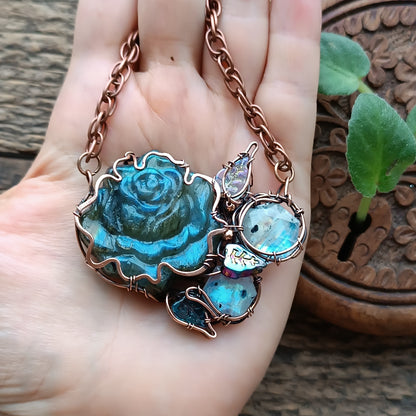 Blue rose in the moonlight.
