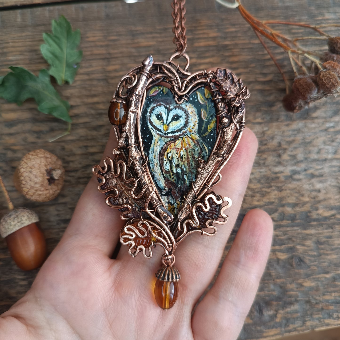 Owl in the hollow necklace