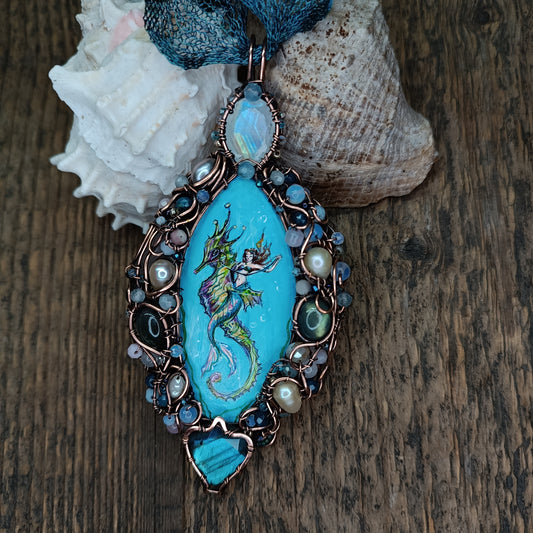 Mermaid and Seahorse necklace.