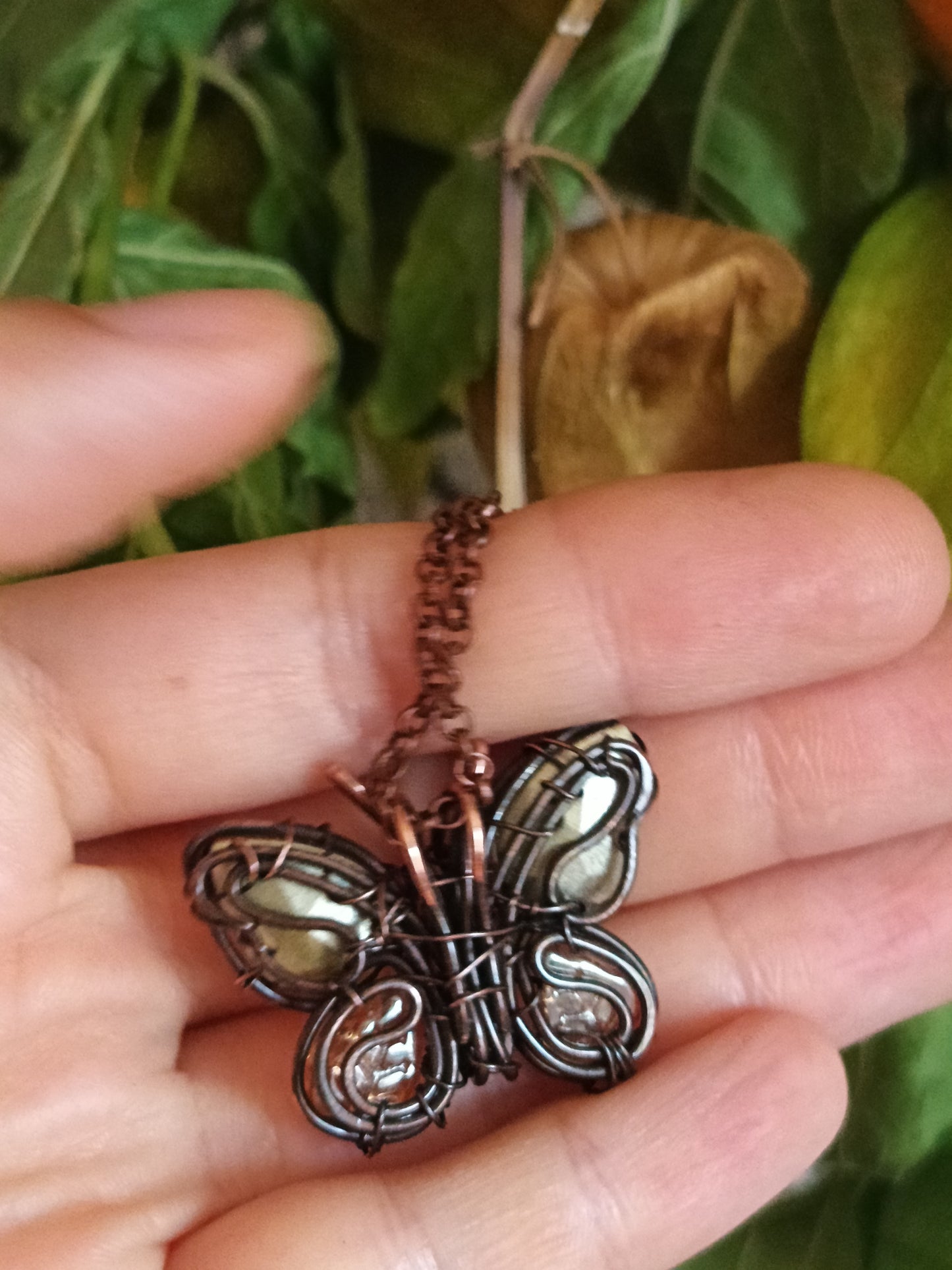 Yellow sparkling butterfly charm