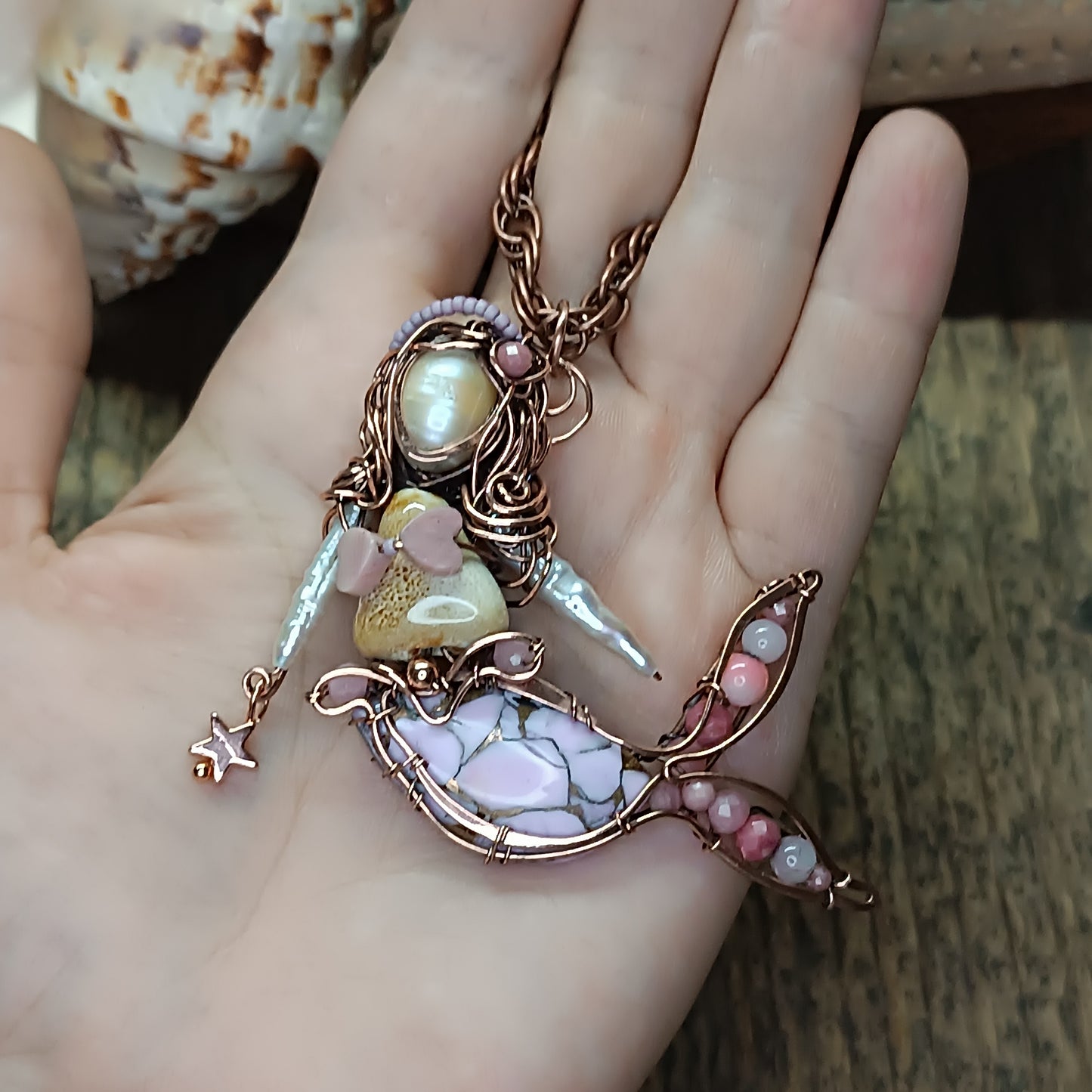 Lavender mermaid necklace 🩷🧜