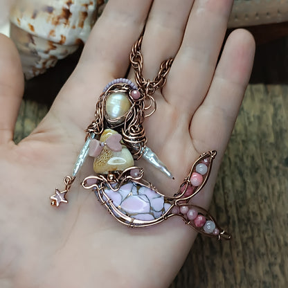 Lavender mermaid necklace 🩷🧜