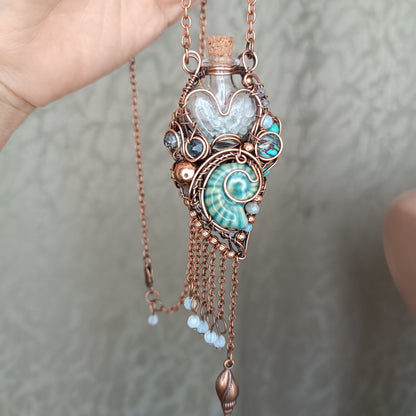 Seashell symphony. vial necklace