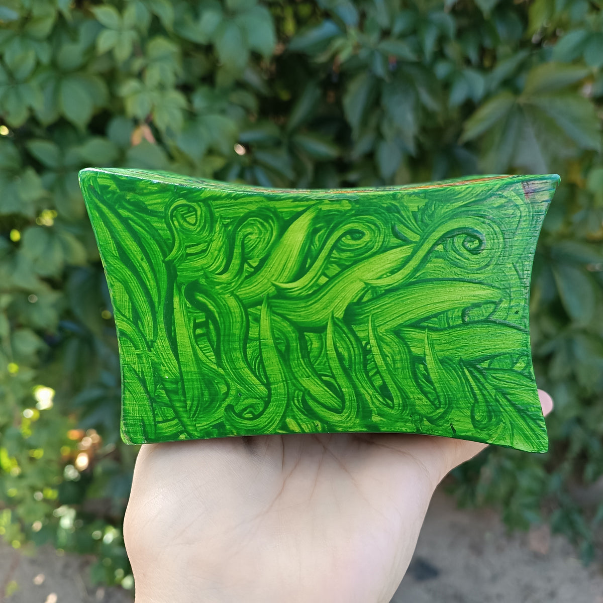 Garden mouse. Hand painted jewelry box.