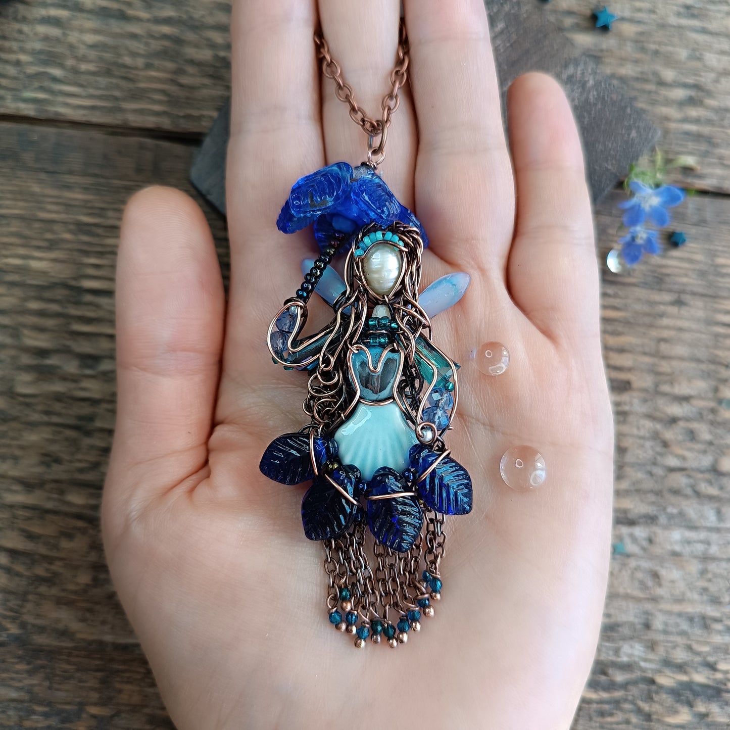 Rain fairy pendant