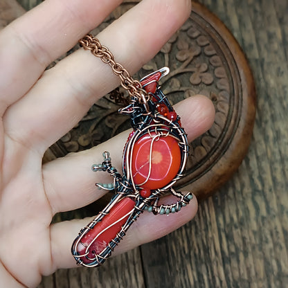 Red Cardinal bird pendant