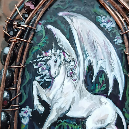 The ballad of White Unicorn and Bat🦄🦇 Two sided necklace