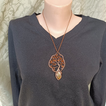 Citrine tree of life necklace