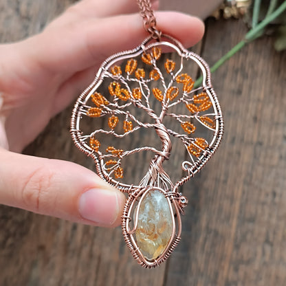 Citrine tree of life necklace