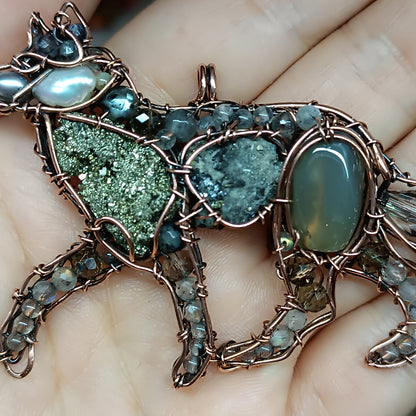 For Julia. Wolf pendant