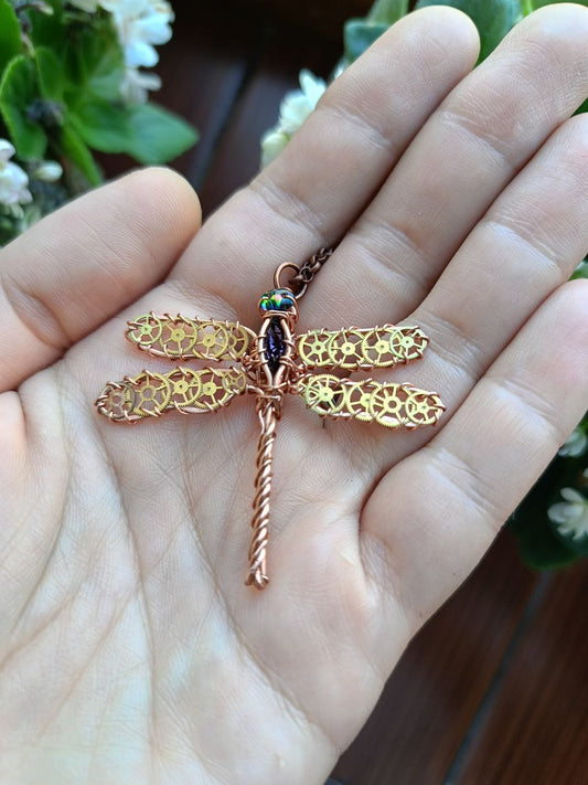 Dragonfly charm. Steam punk wings.