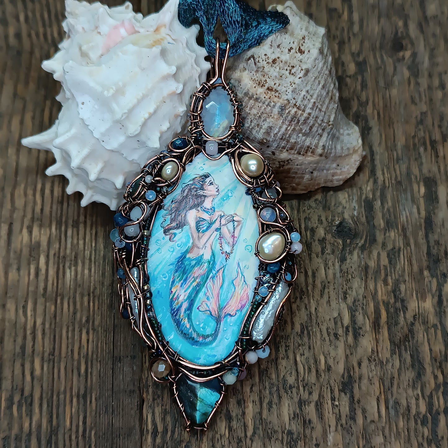 Mermaid and Seahorse necklace.