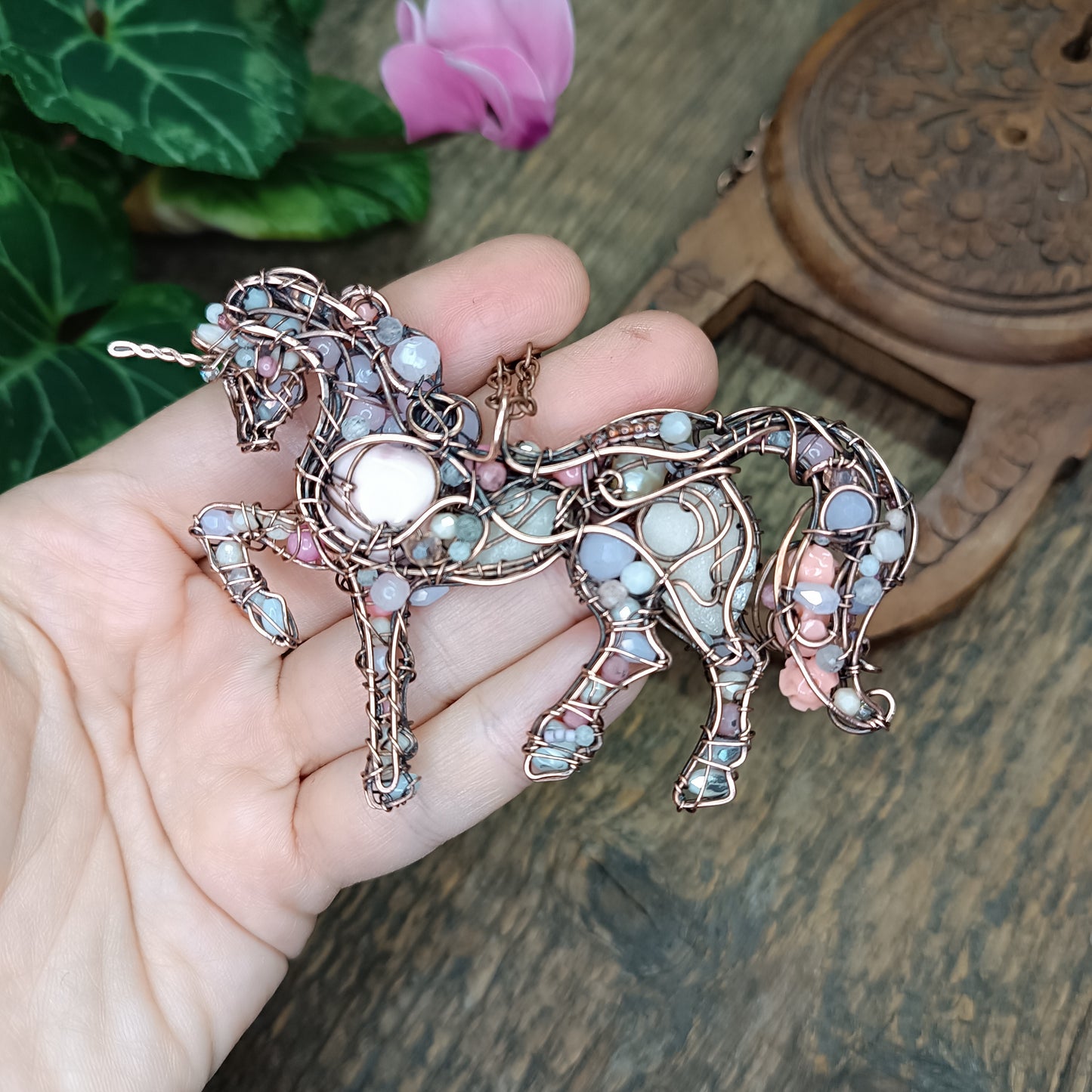 Pink unicorn pendant. Absolutely one of a kind!