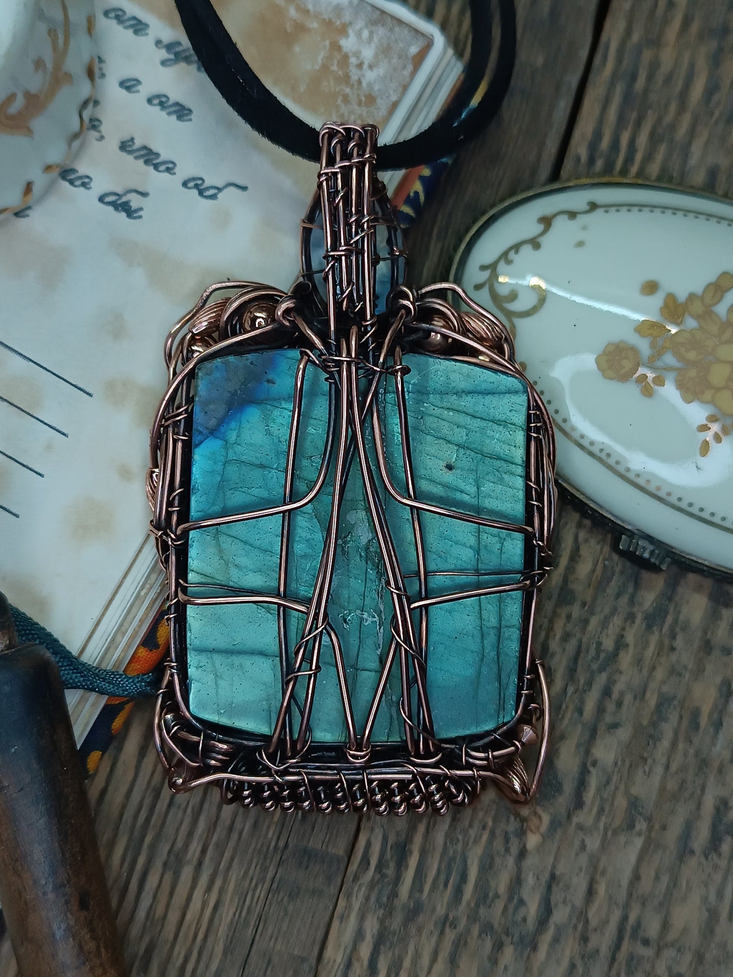 Blue dragon necklace