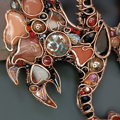 Fire dragon statement necklace
