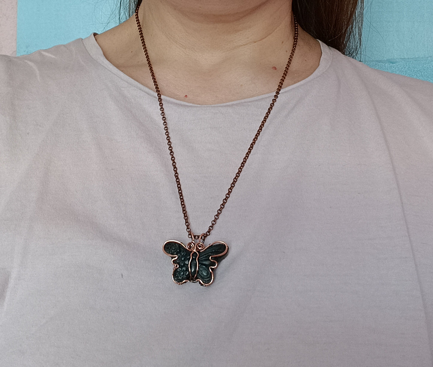 Labradorite butterfly pendant.