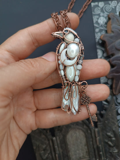 White raven necklace 🐦‍⬛🤍