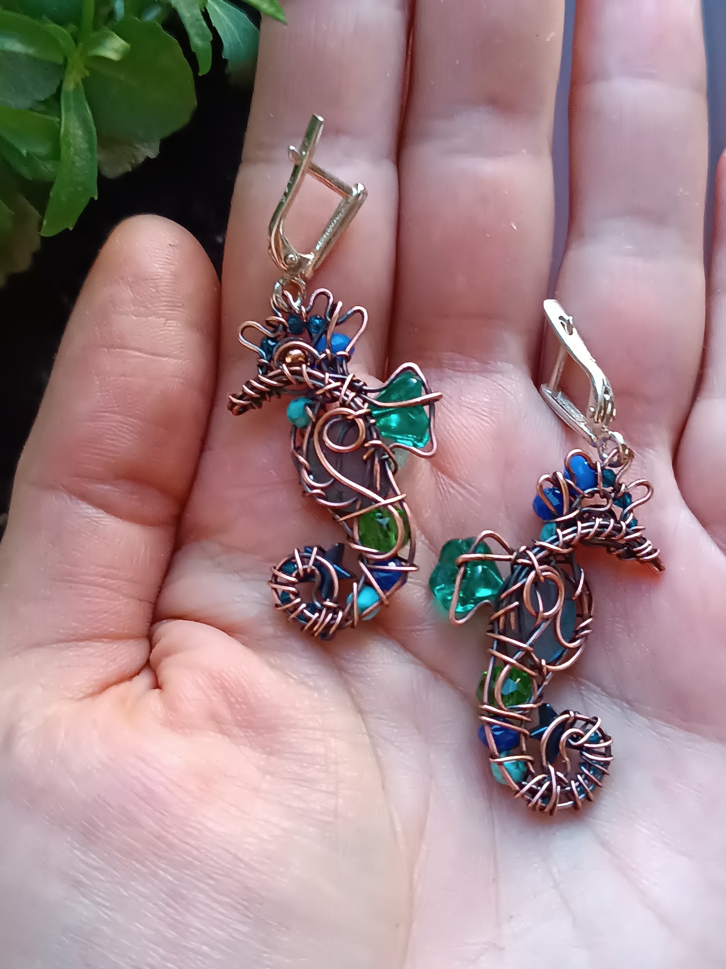 Sea horse earrings.