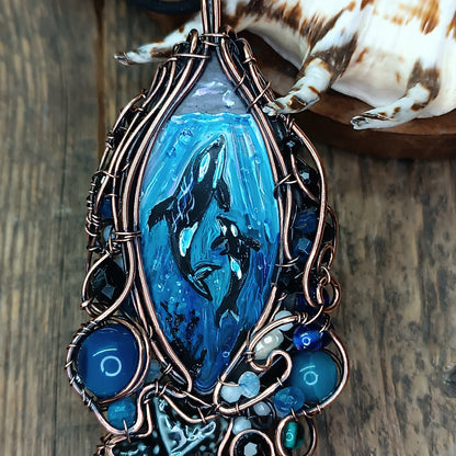 Orcas in the wild necklace