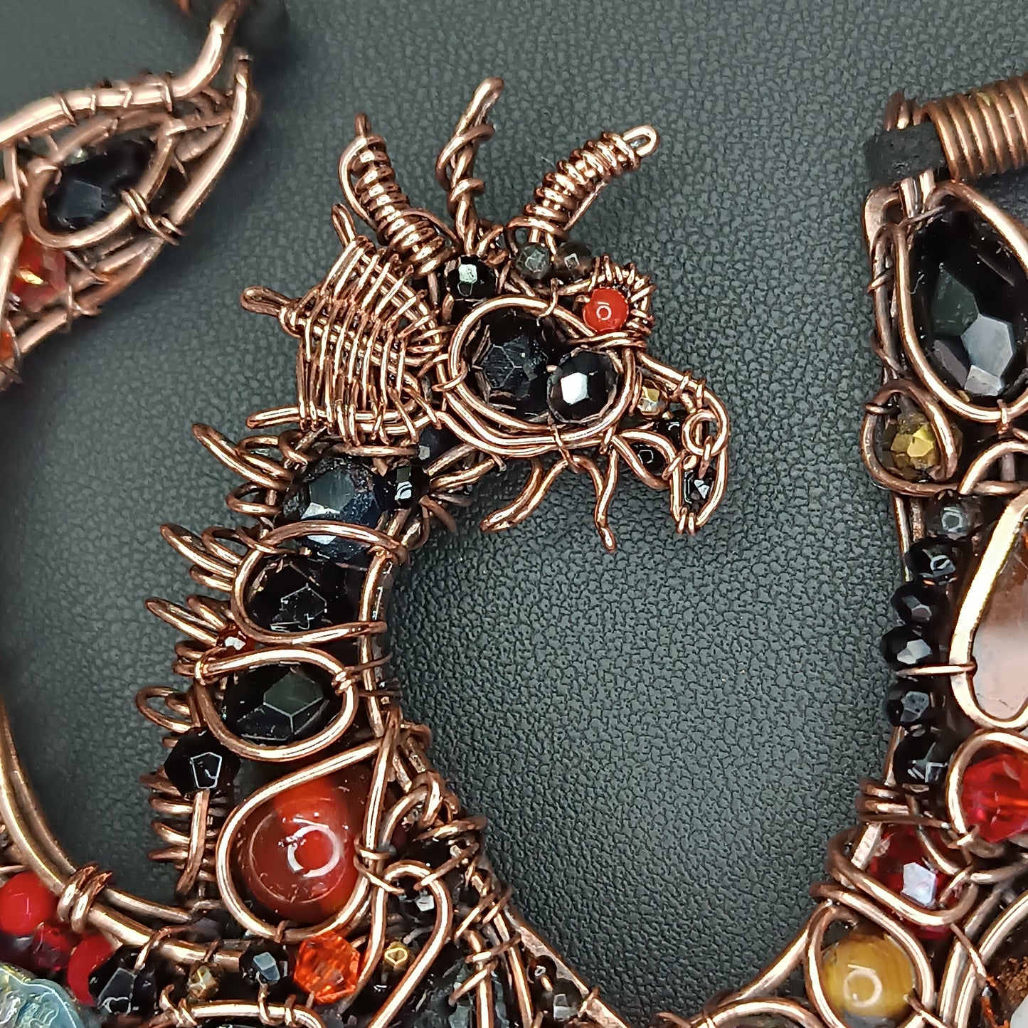 Fire dragon statement necklace