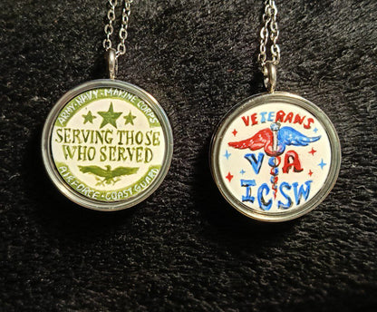 For Glen. 2 hand painted pendants.