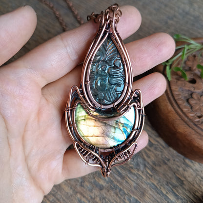 Night lotus bud necklace