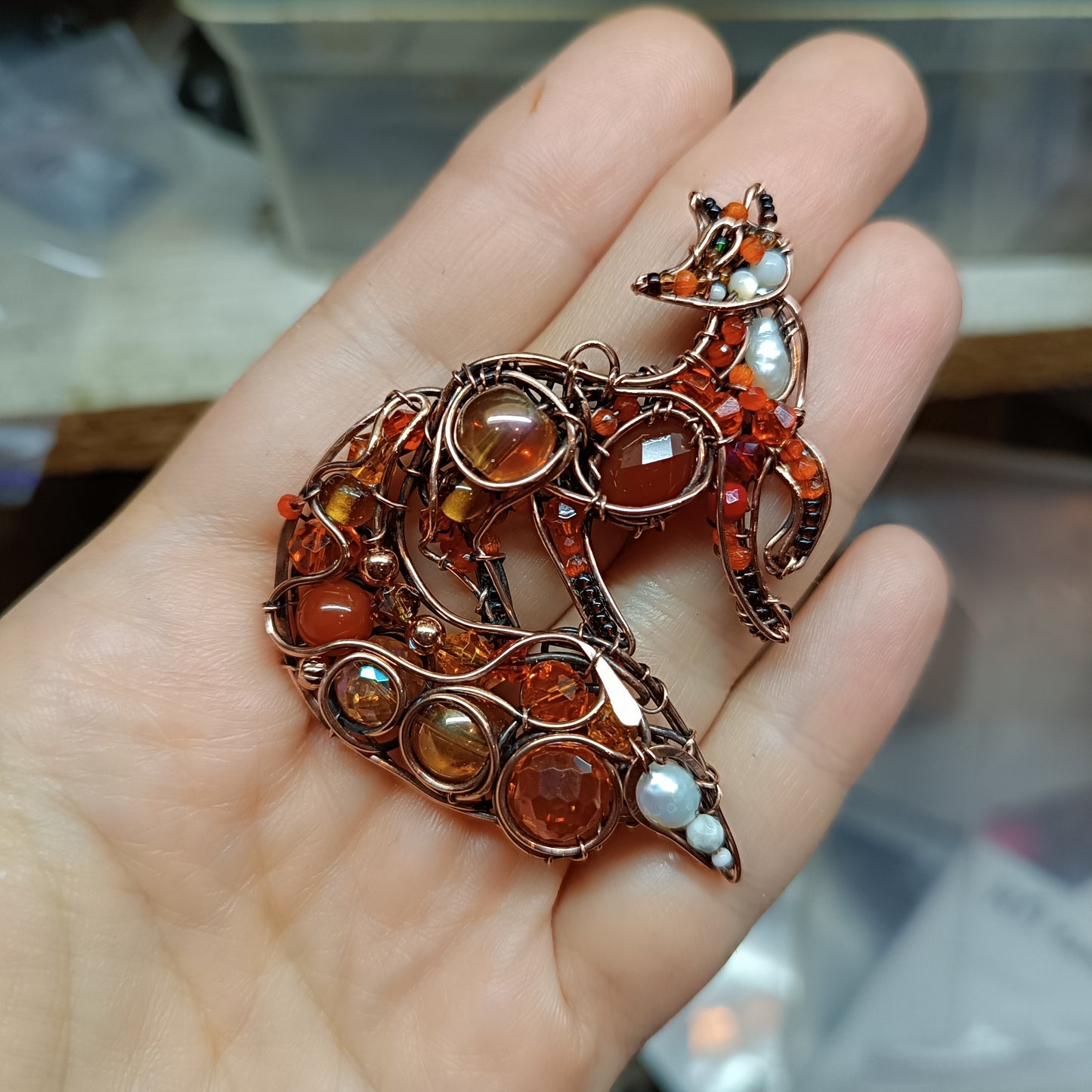 For Julia. Fox pendant.