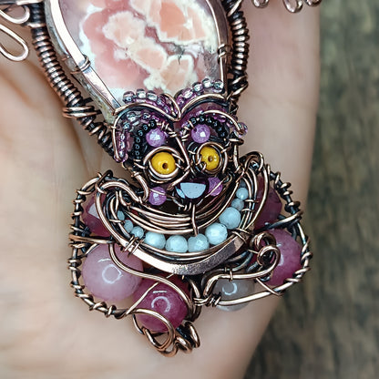 Pink smiling cat necklace🩷😻