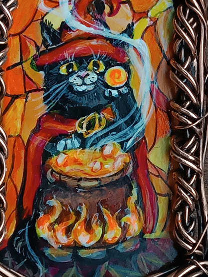Halloween potion. Wearable art necklace.🦇🐈‍⬛🍲