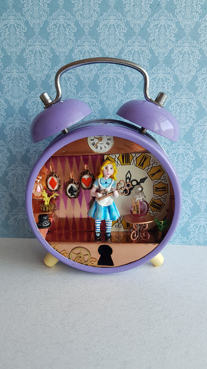 Night lamp clock miniature diorama.