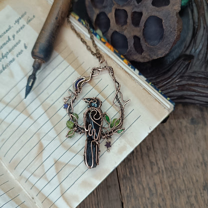 Stars catcher. Raven necklace