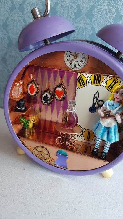 Night lamp clock miniature diorama.