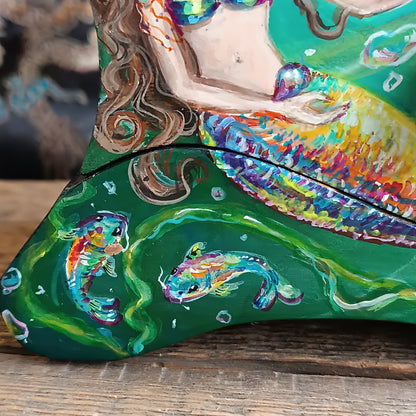 Collecting rainbow bubbles. Hand painted treasures box.