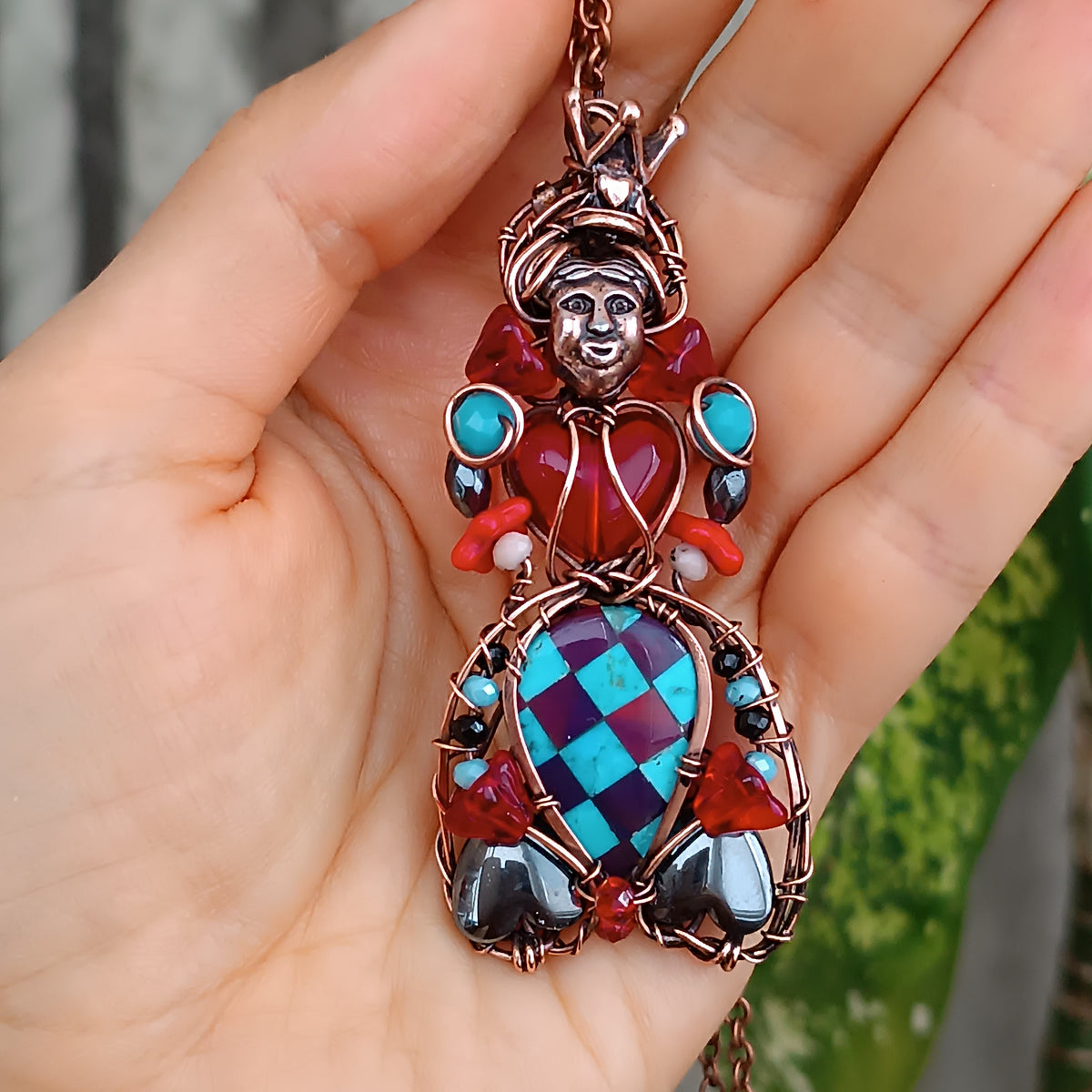 Queen of hearts necklace❤️👑