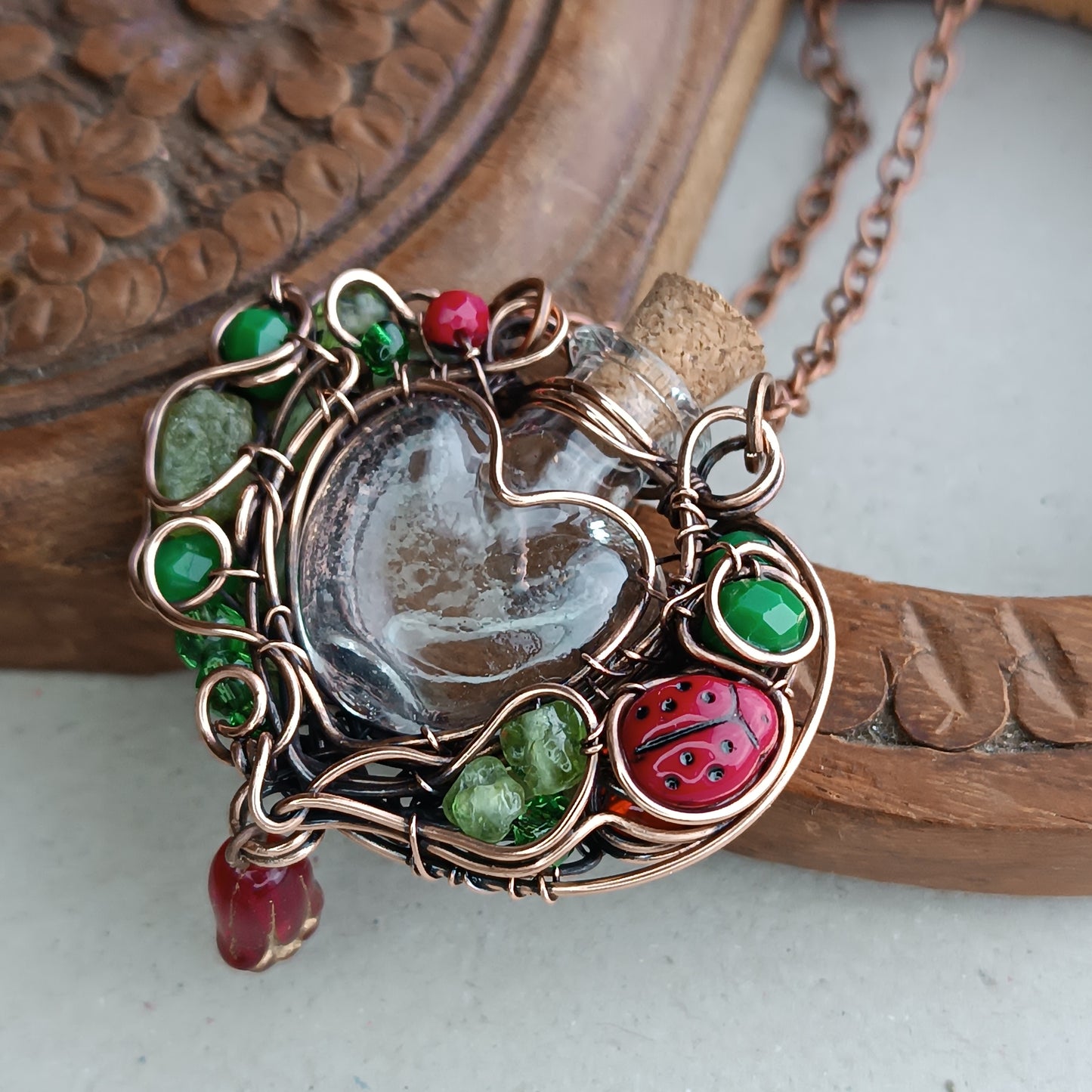 Garden Twinkle. vial necklace