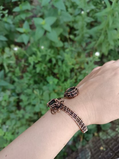 Blue sea turtle adjustable cuff bracelet