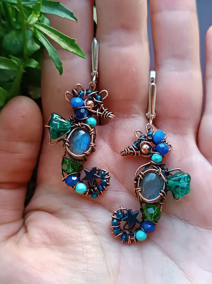 Sea horse earrings.