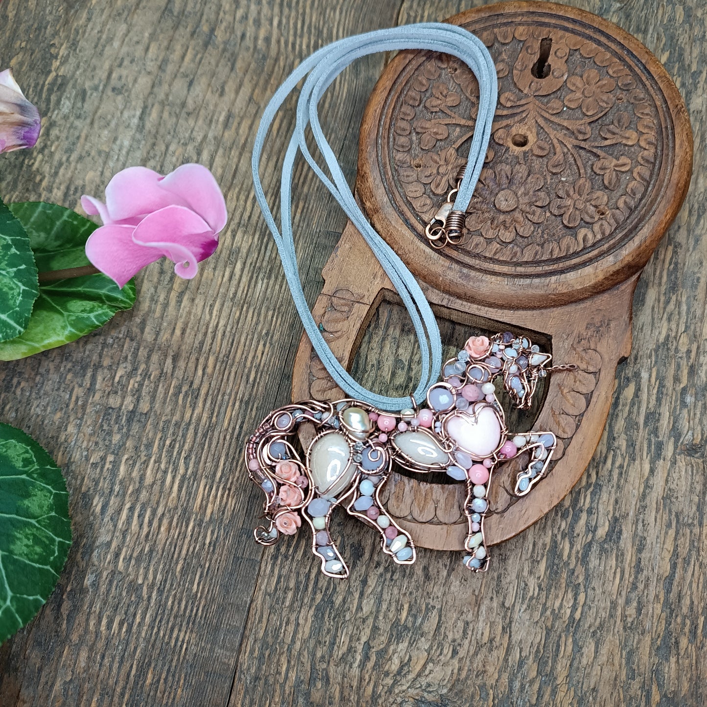 Pink unicorn pendant. Absolutely one of a kind!