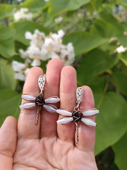 Dangling dragonfly earrings