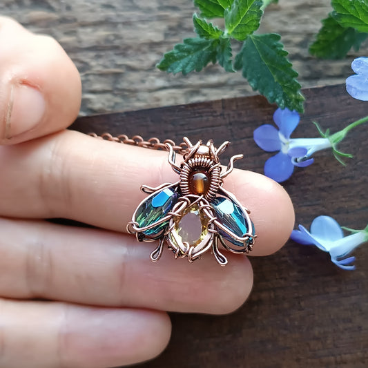 Sparkly blue ice wings bee/fly charm