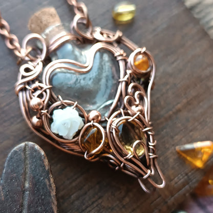 Citrine sunset. vial necklace