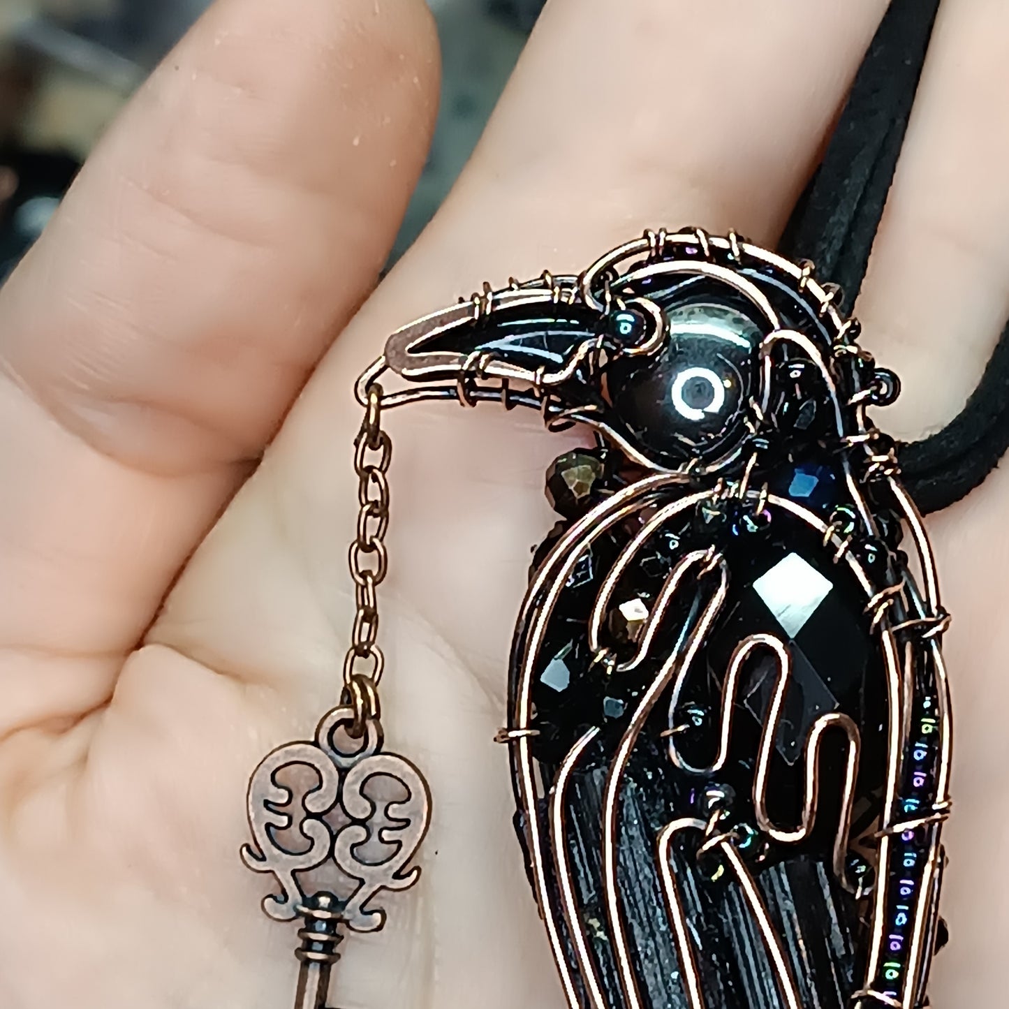 Raven necklace. Lenore.
