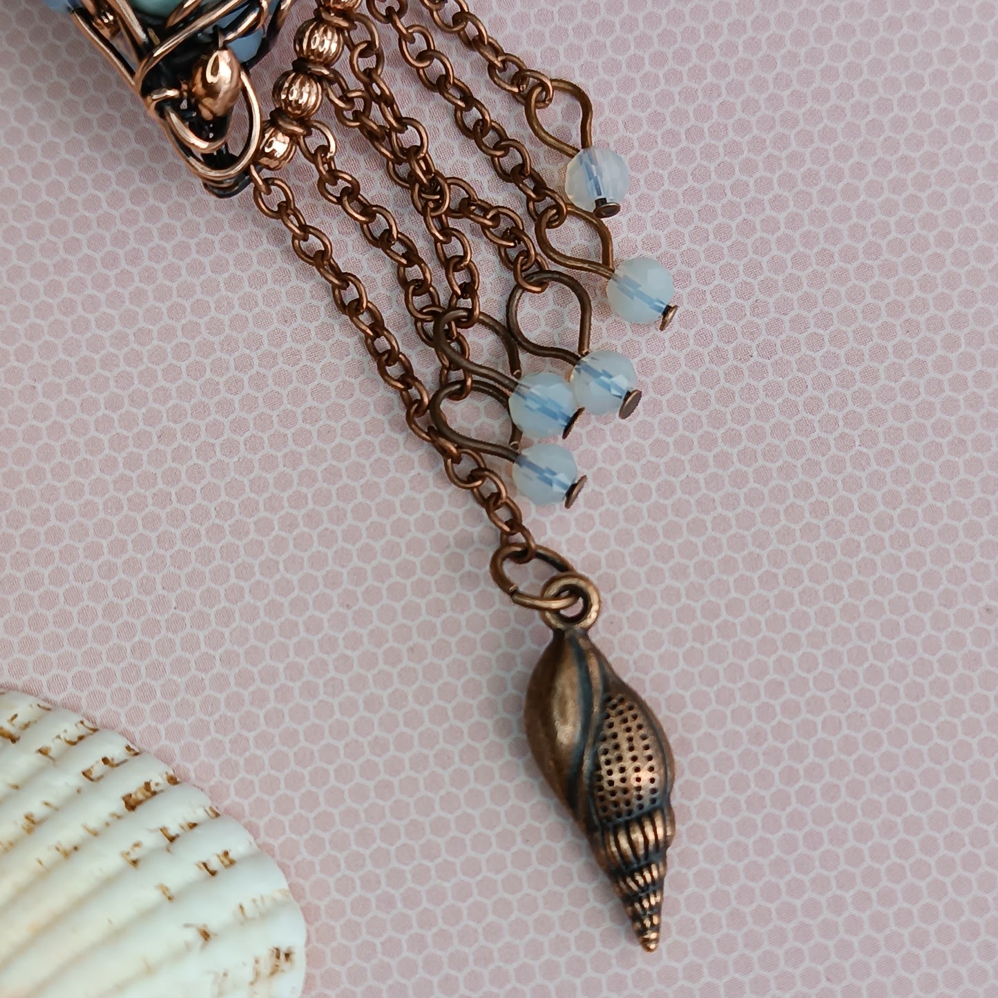 Seashell symphony. vial necklace