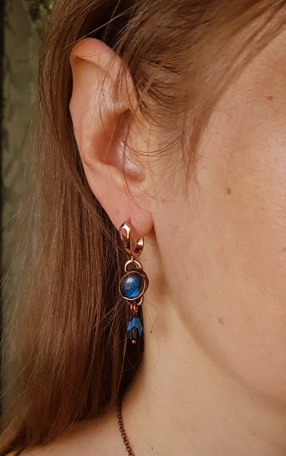 Blue ocean dangling earrings