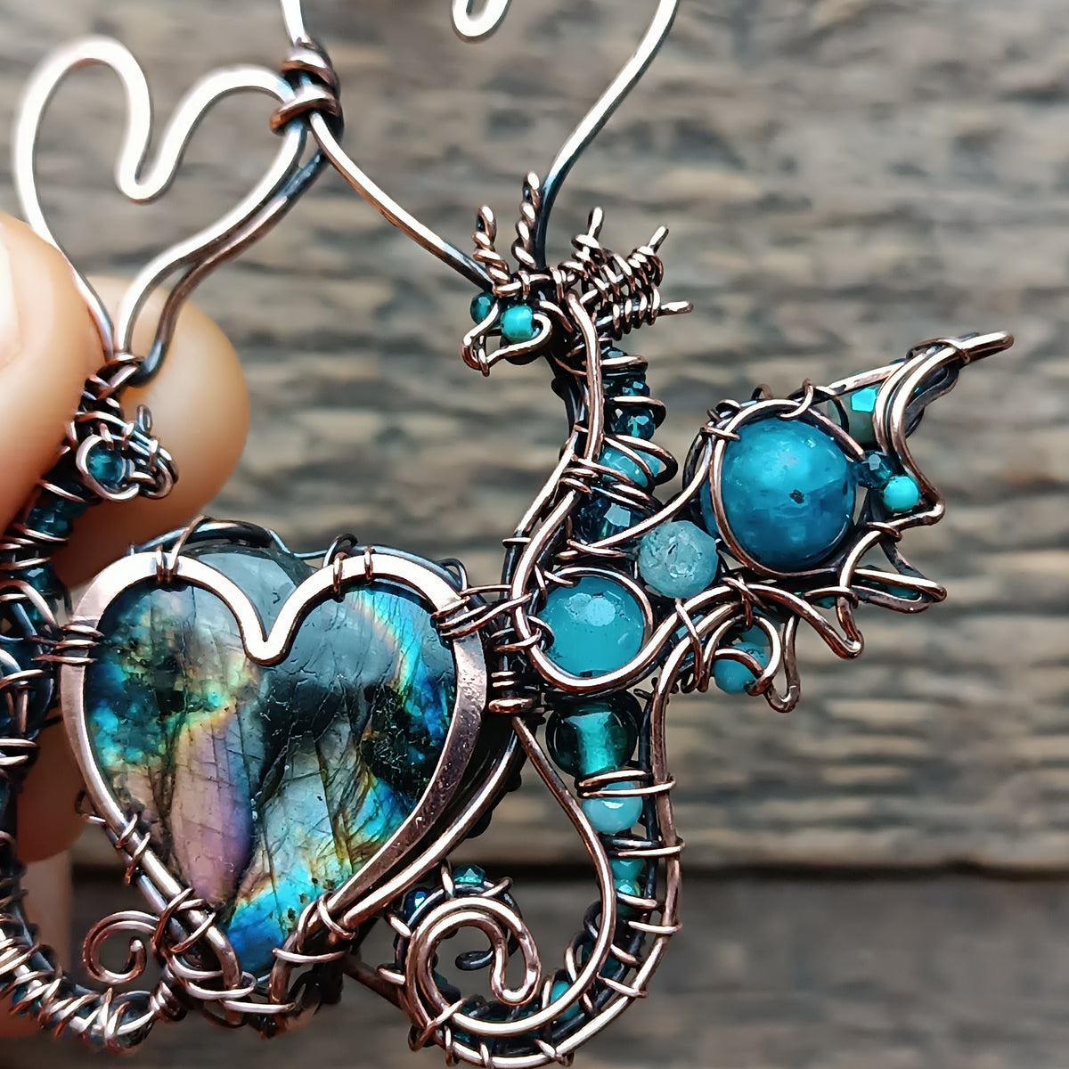 "Love you!" Dragons necklace.