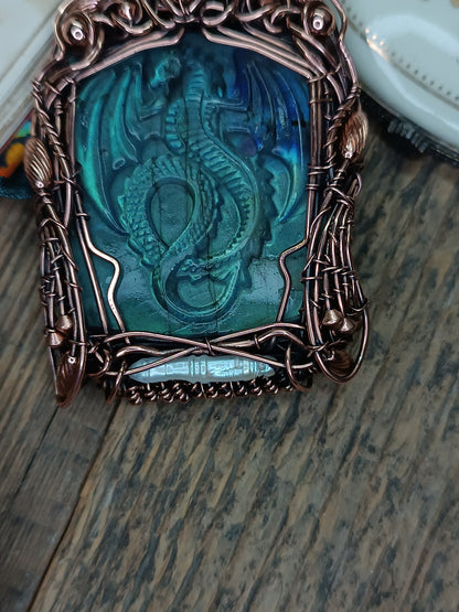 Blue dragon necklace
