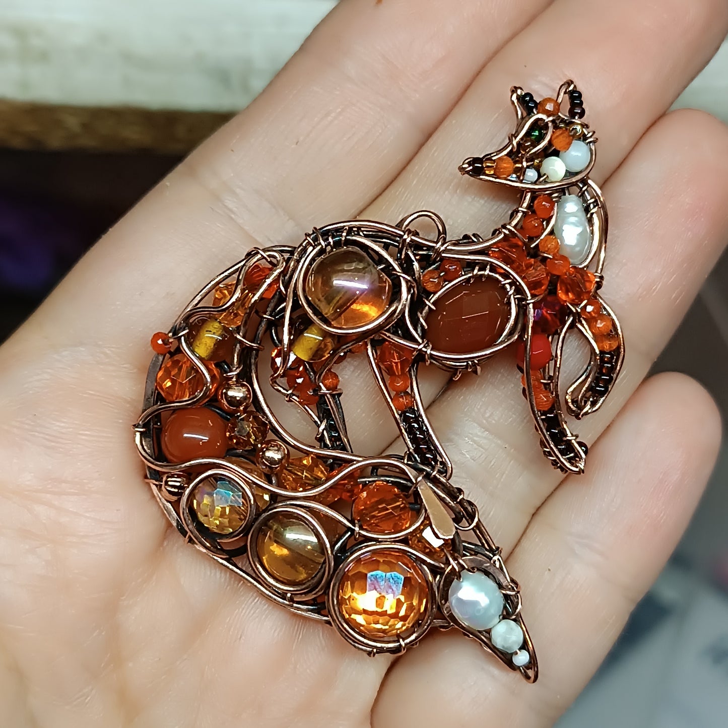 For Julia. Fox pendant.